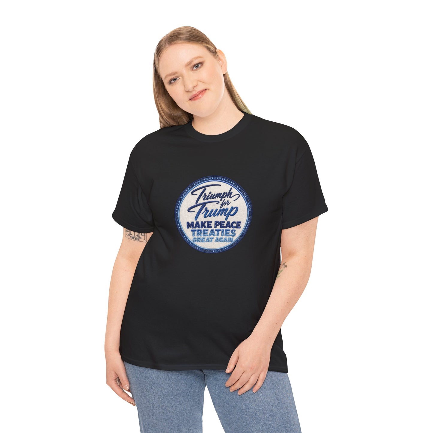 "Make Peace Treaties Great Again" Embroidery Badge Pattern T-Shirt - MADE TO ORDER ✨ CUSTOMIZABLE WITHIN REASON