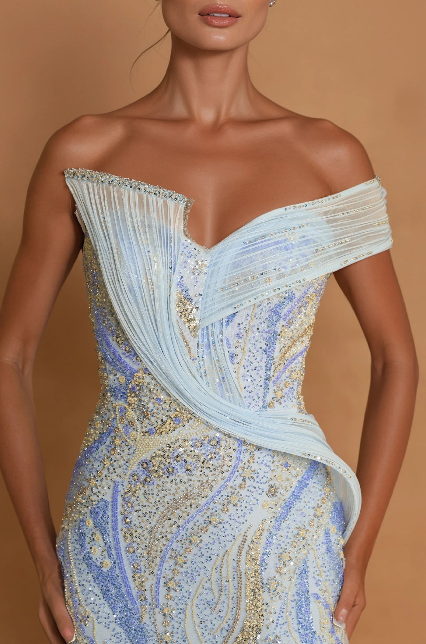 Embellished Architectural Sculptural Couture Dress