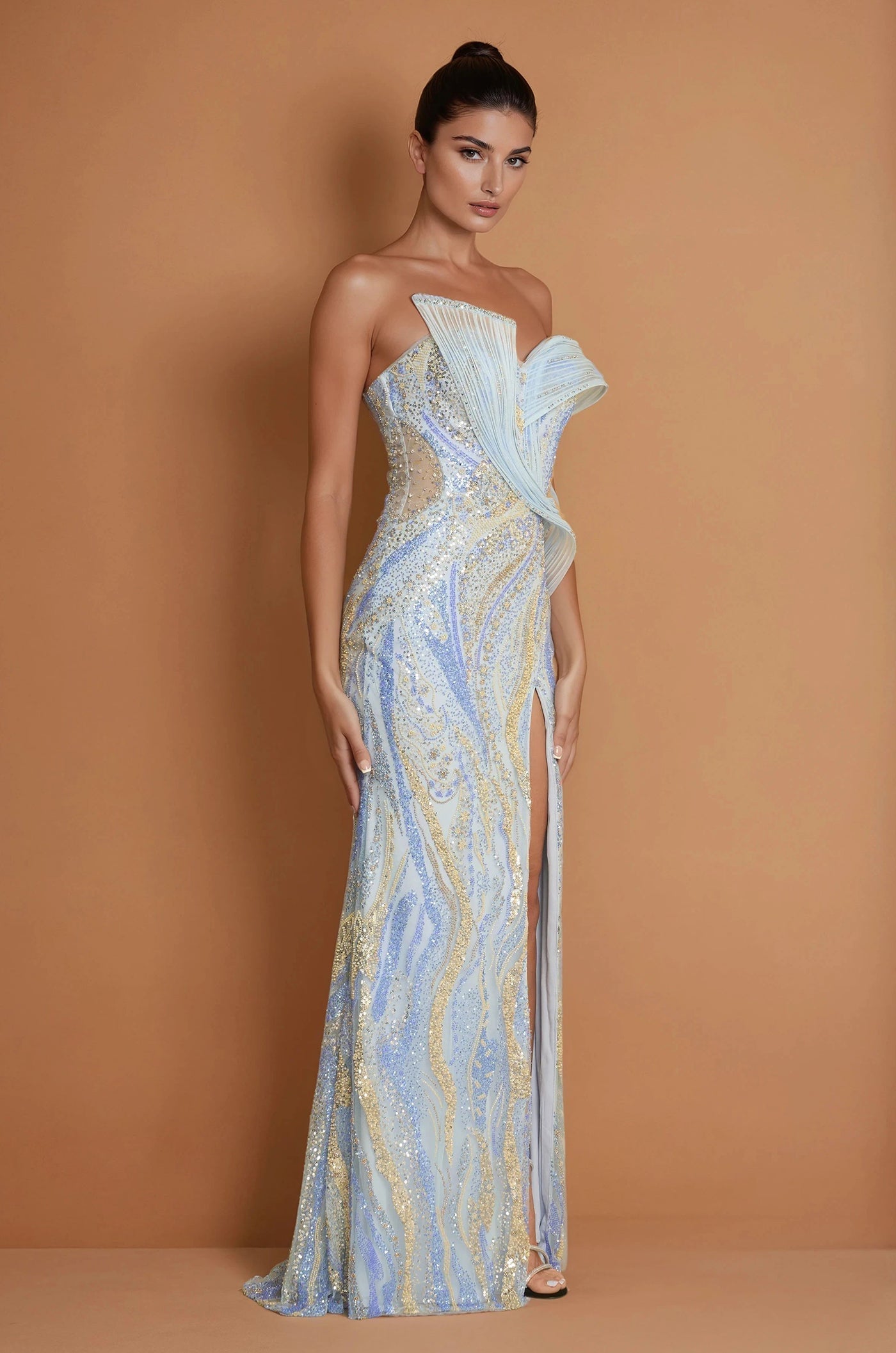 Embellished Architectural Sculptural Couture Dress