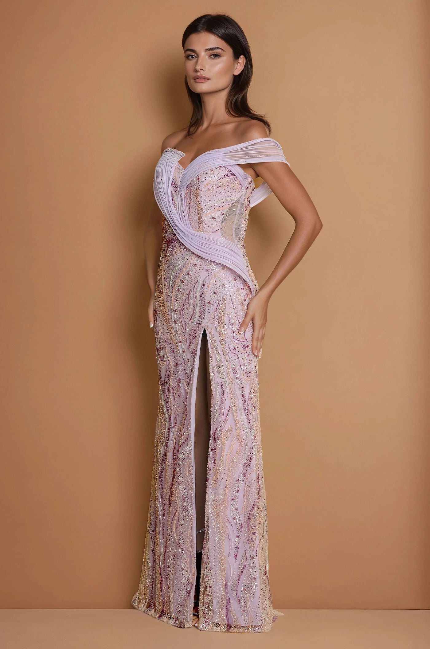 Embellished Architectural Sculptural Couture Dress