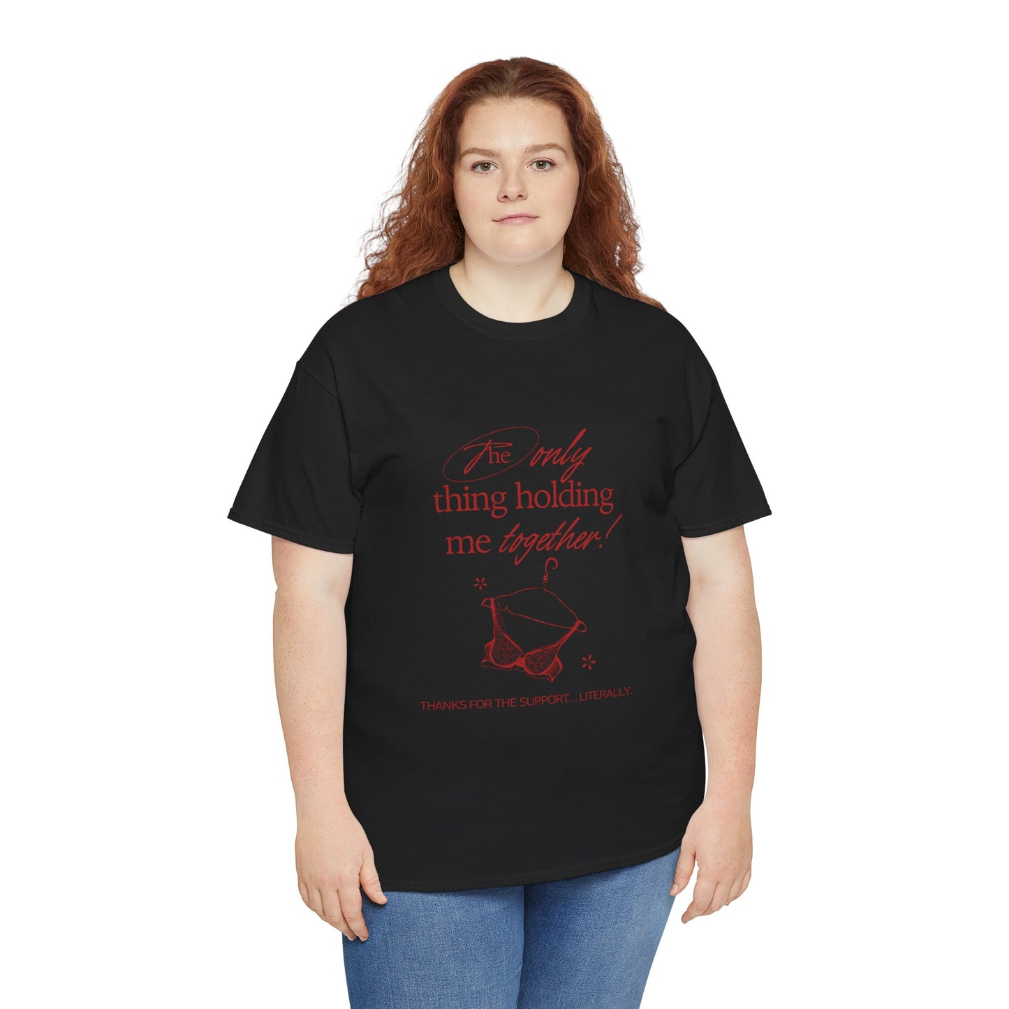 "Holding It Together" Unisex Heavy Cotton Tee: Funny Gift for Friends, Family, Self-Care, Casual Wear, Humor Shirts, Gift for Her