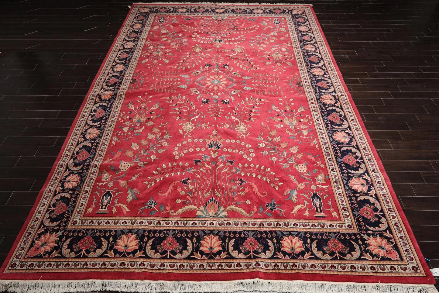 11' x 17' Palace Hand Knotted 100% Wool Romanian Saroukk 150 KPSI Area Rug Rose-1