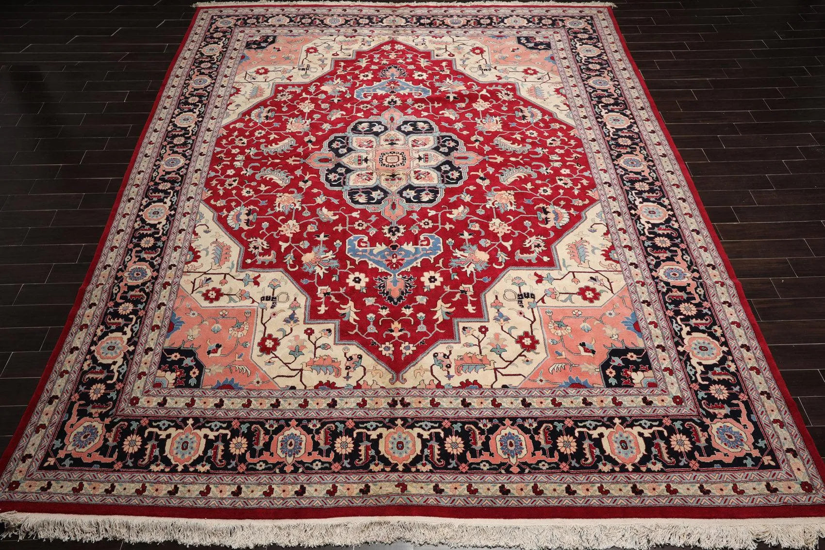 12' x 15'3'' Palace Hand Knotted 100% Wool Romanian Herizz 200 KPSI Area Rug Red-1