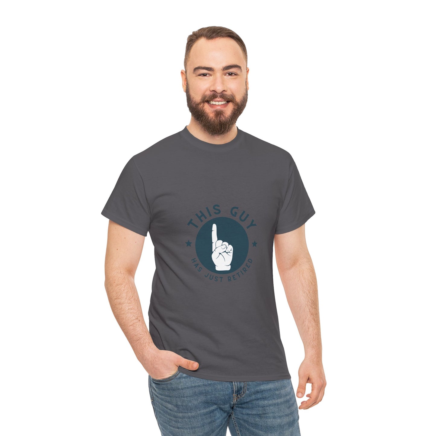 This Guy Has Just Retired Retirement Celebration Unisex Heavy Cotton Tee | Funny Gift for Retirees, Casual Wear, Retirement Party, Humor Shirt, Comfy Gift Idea