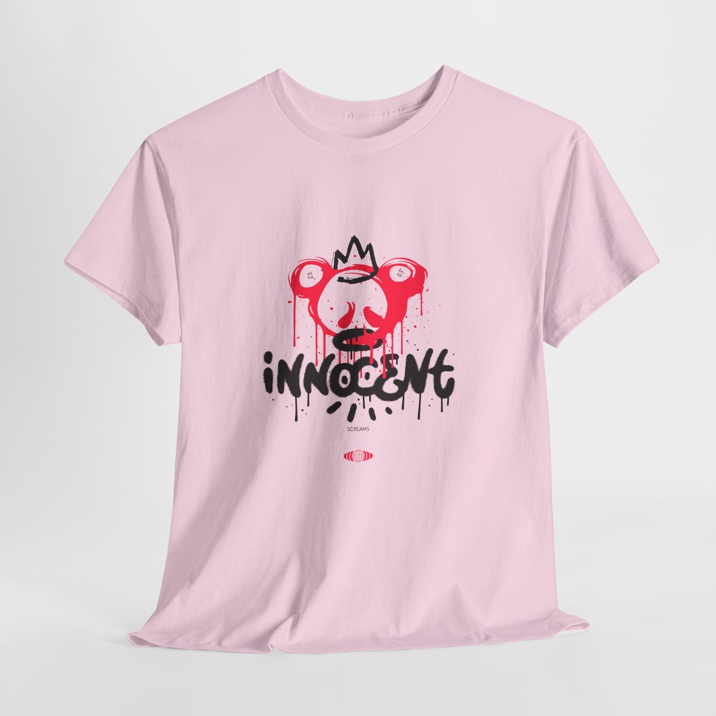 Edgy Graphic Tee: 'Innocent' Design, Urban Fashion, Streetwear, Unisex Cotton T-Shirt, Music Festivals, Casual Wear