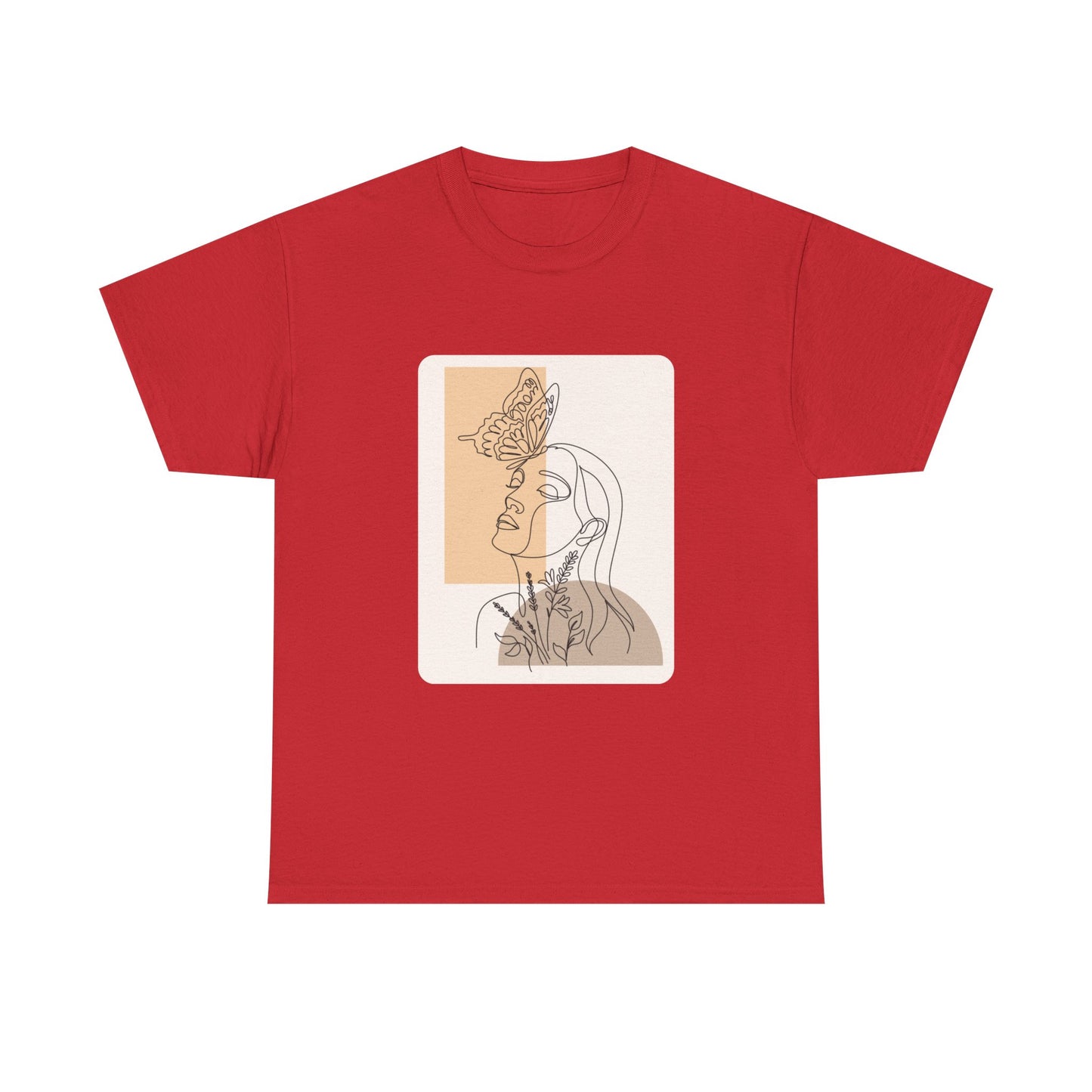 Artistic Unisex Tee: Modern Line Drawing with Butterfly, Perfect for Casual Outings, Gift for Art Lovers, Spring Fashion, Eco-Friendly Wear