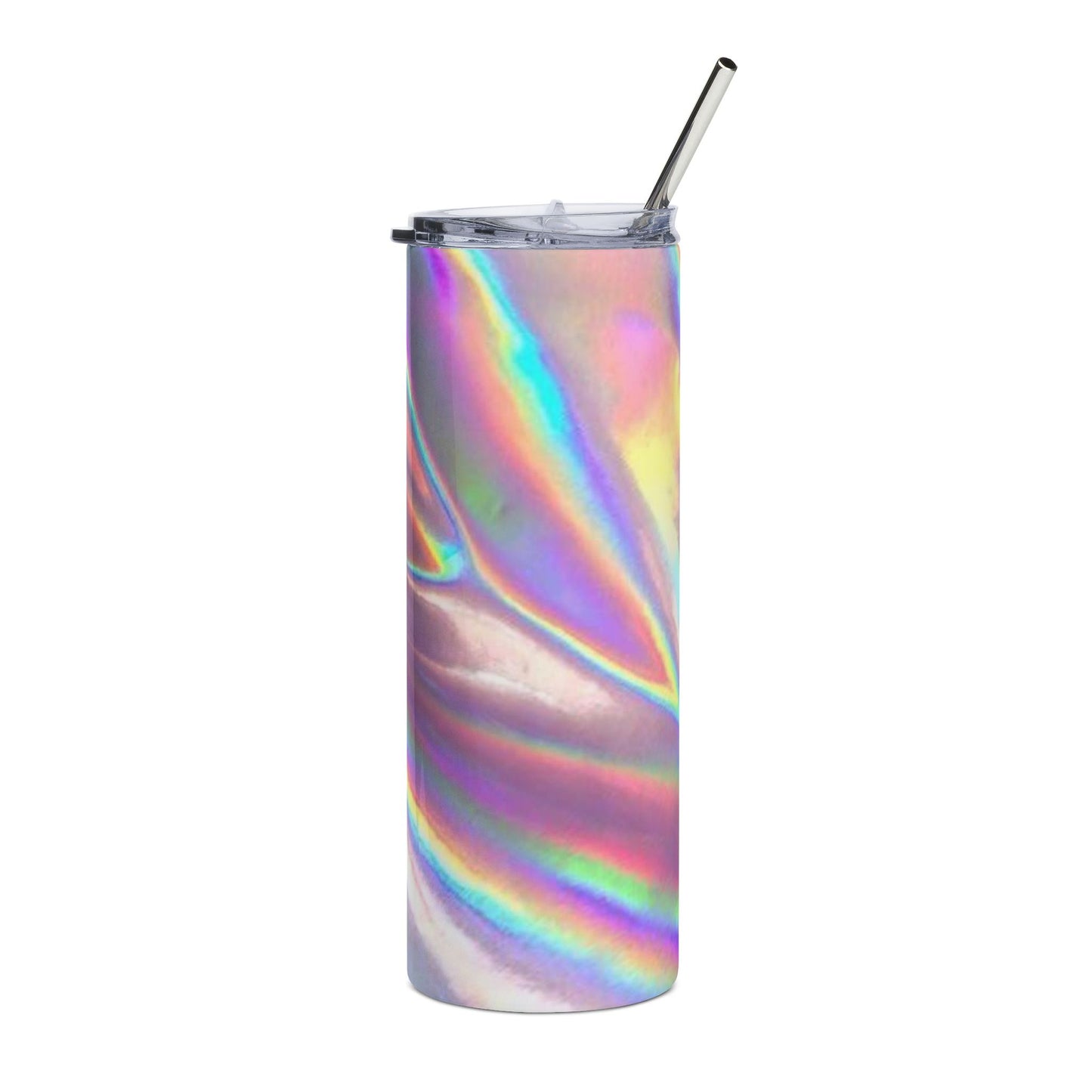 Iridescent Holographic Swirl Print Tumbler | 20oz Stainless Steel