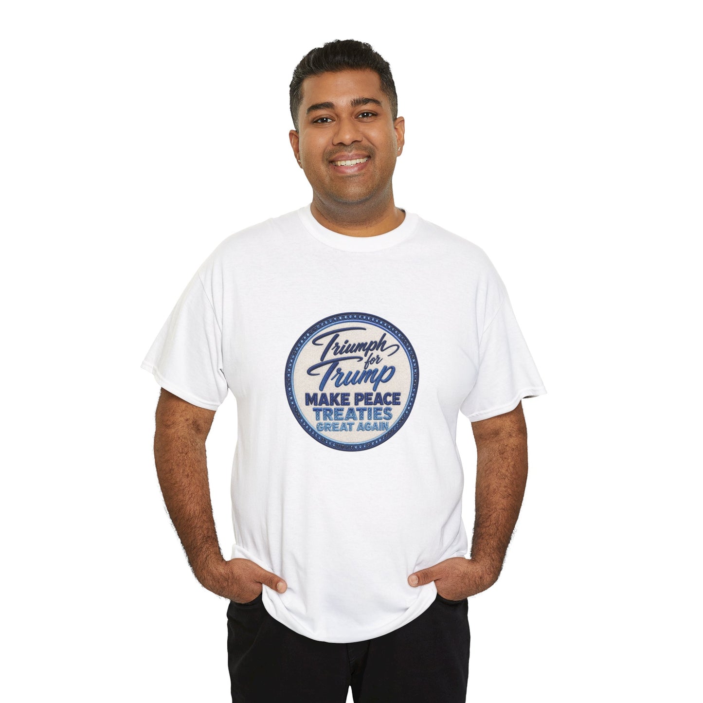 "Make Peace Treaties Great Again" Embroidery Badge Pattern T-Shirt - MADE TO ORDER ✨ CUSTOMIZABLE WITHIN REASON