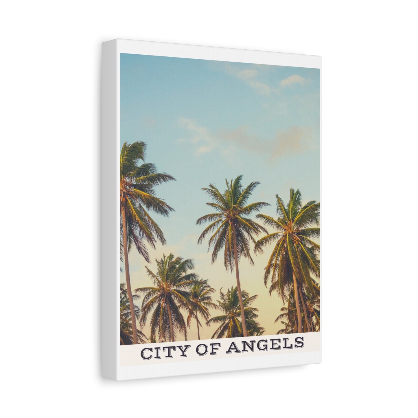Tropical Palm Tree Canvas Print, City of Angeles Tropical Wall Art, Los Angeles Beach Decor, California Nature Photography, Home Decoration, Gift for Beach Lovers
