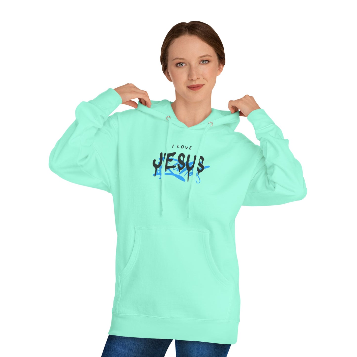 I Love Jesus Unisex Hooded Sweatshirt - Faithful Inspirational Apparel