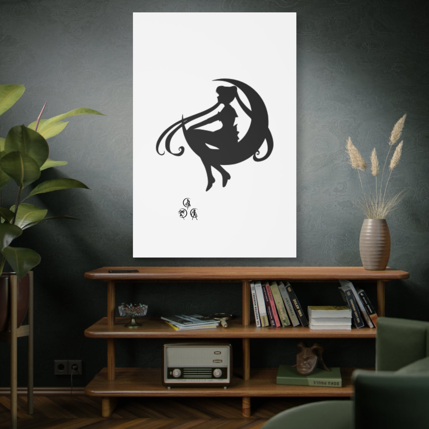 Moonlit Goddess Canvas Art, Modern Wall Decor, Fantasy Home Decor, Boho Aesthetic, Gift for Art Lovers