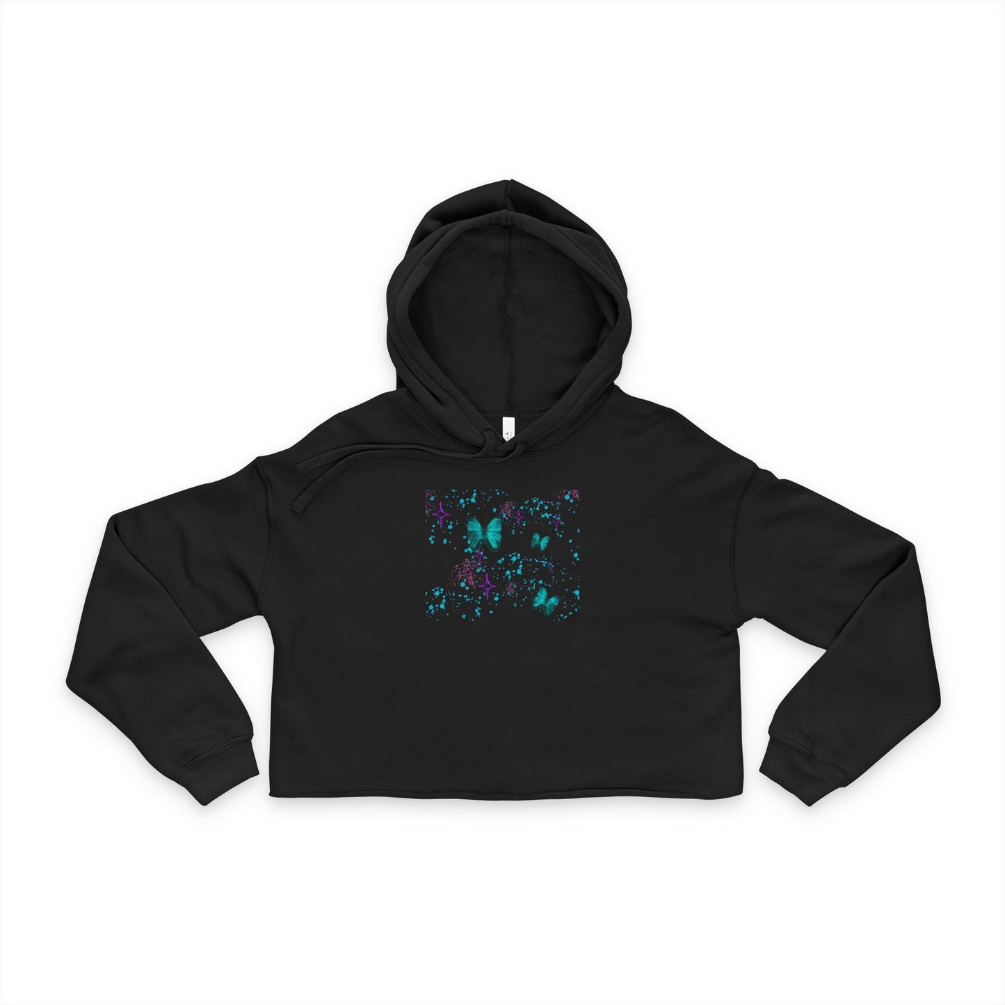 Stylish Women's Butterfly Cropped Hoodie with Modern Abstract Design, Trendy Fashion, Casual Wear, Gift Idea for Her, Streetwear Outfit
