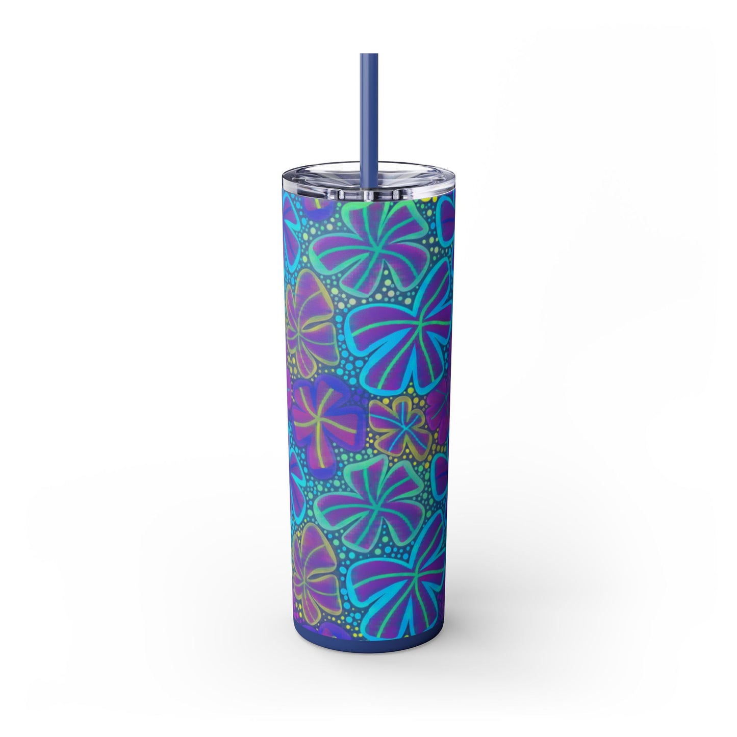 Pastel Butterfly Tumbler, 20oz Drinkware, Spring Decor, Cute Gift for Her, Eco-Friendly Cup, Floral Water Bottle