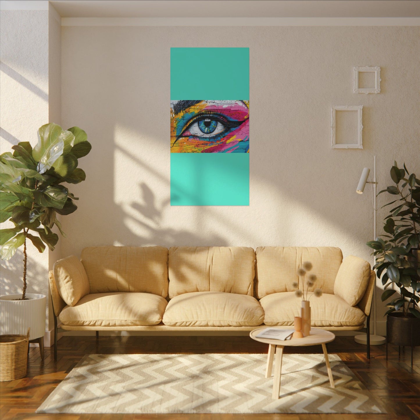 Colorful Eye Street Art Matte Canvas Print