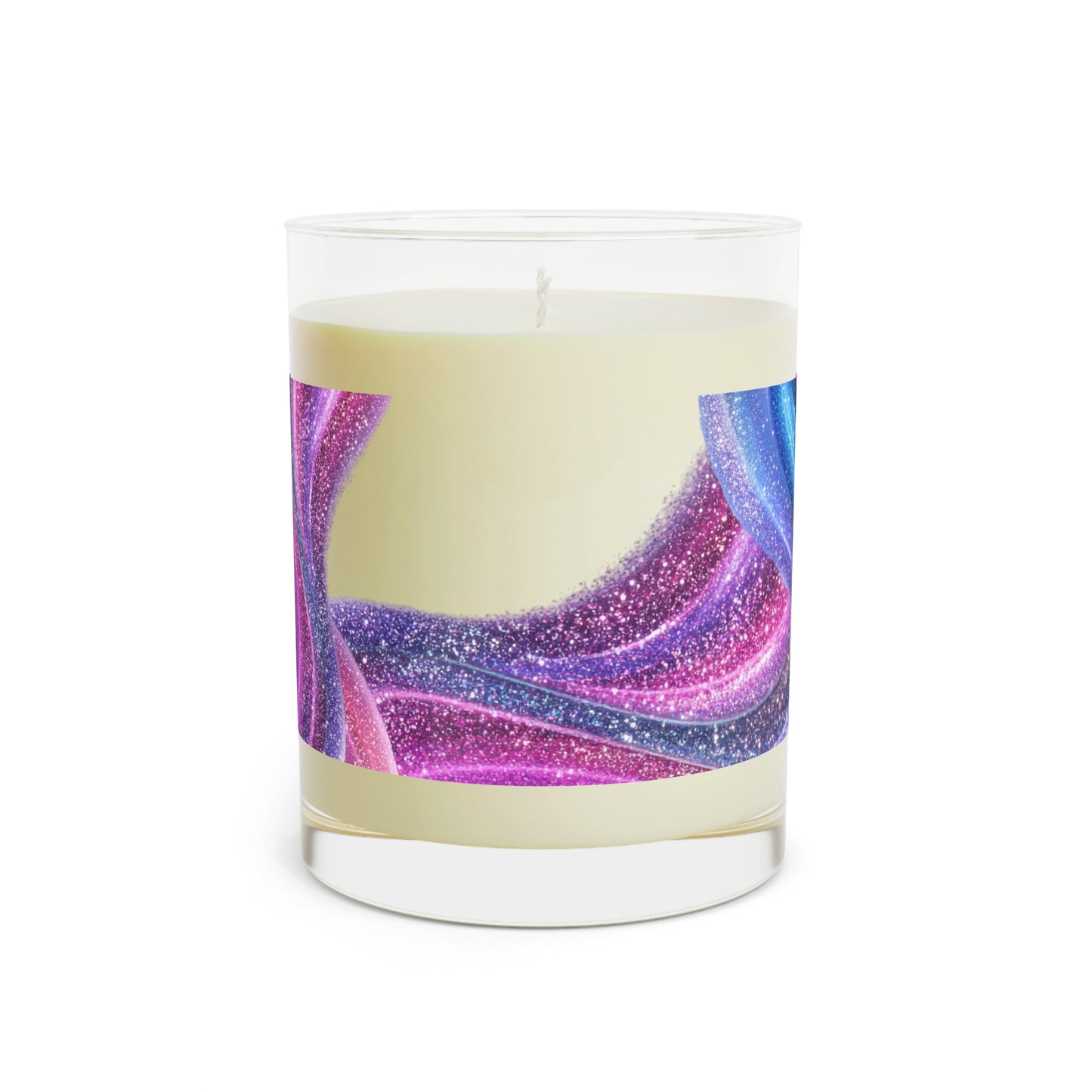 Purple Pink Glitter Swirl Candle 11oz Glass Scented Candle