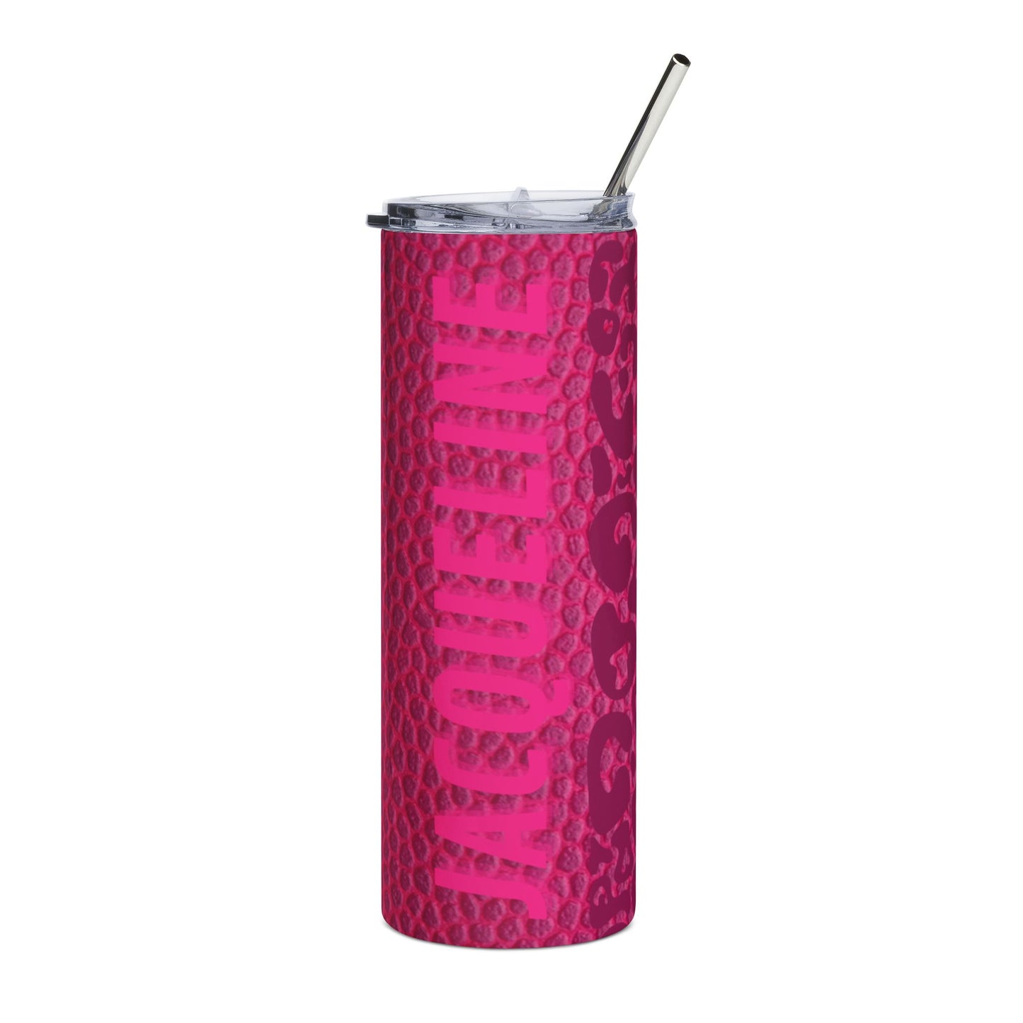 Customized Pink Pebble Texture Tumbler | 20oz Stainless Steel Skinny Travel Cup
