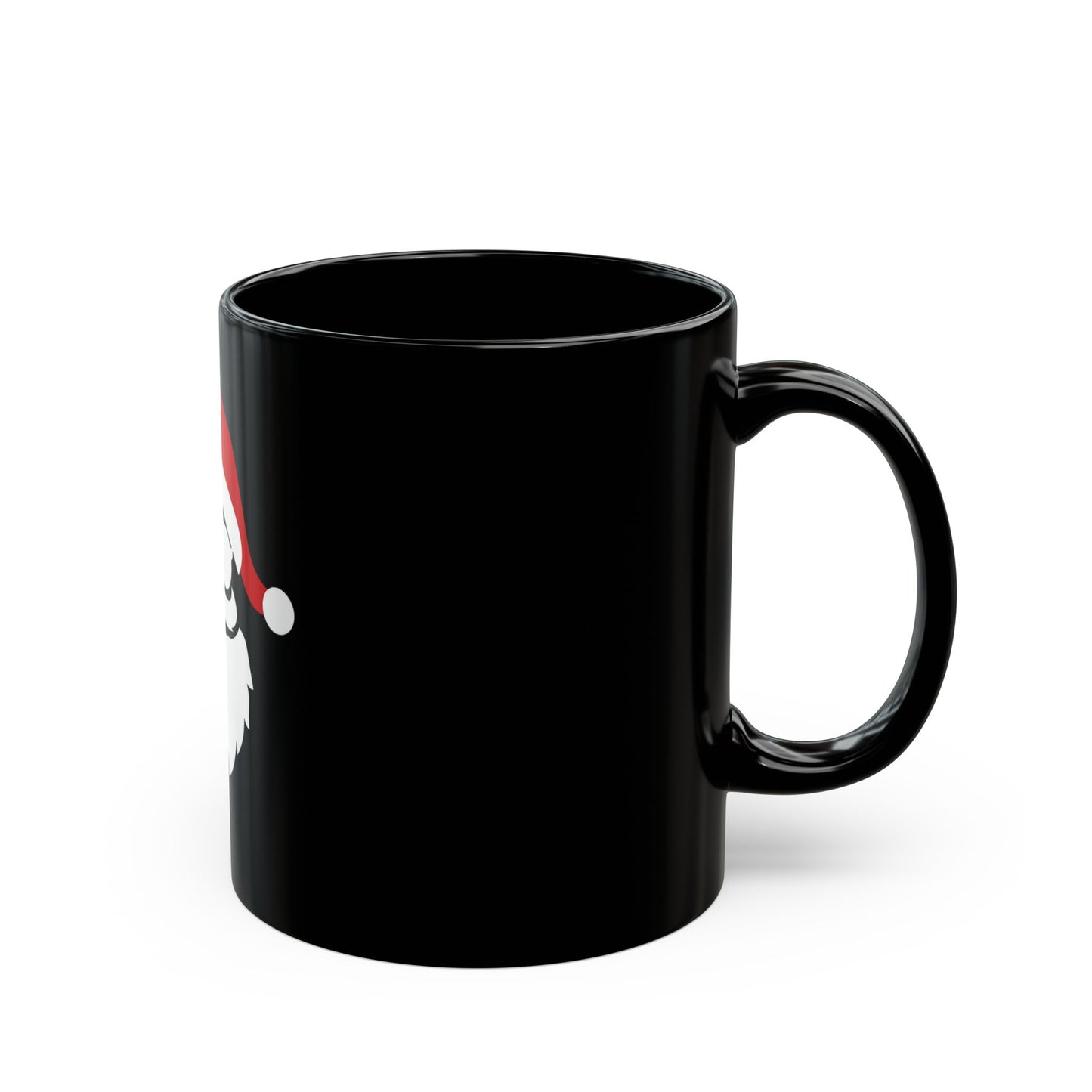 Santa Claus Black Mug, Holiday Coffee Cup, Christmas Gift for Coffee Lovers, Funny Santa Mug, Unique Santa Decor