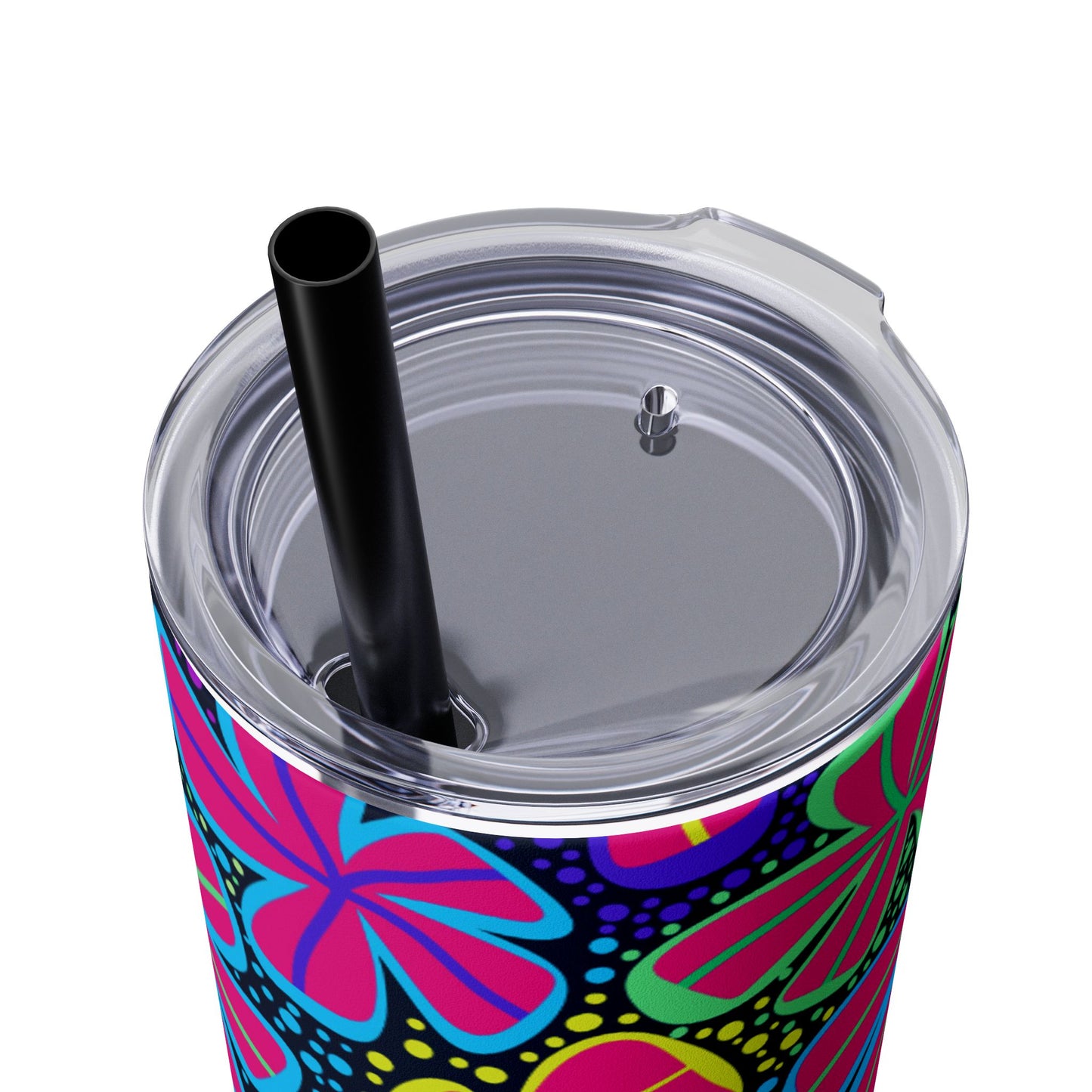Vibrant Floral Skinny Tumbler, 20oz | Reusable Drink Cup for Home, Office, Road Trips | Fun Gift for Spring, Summer, Birthdays, Garden [...]