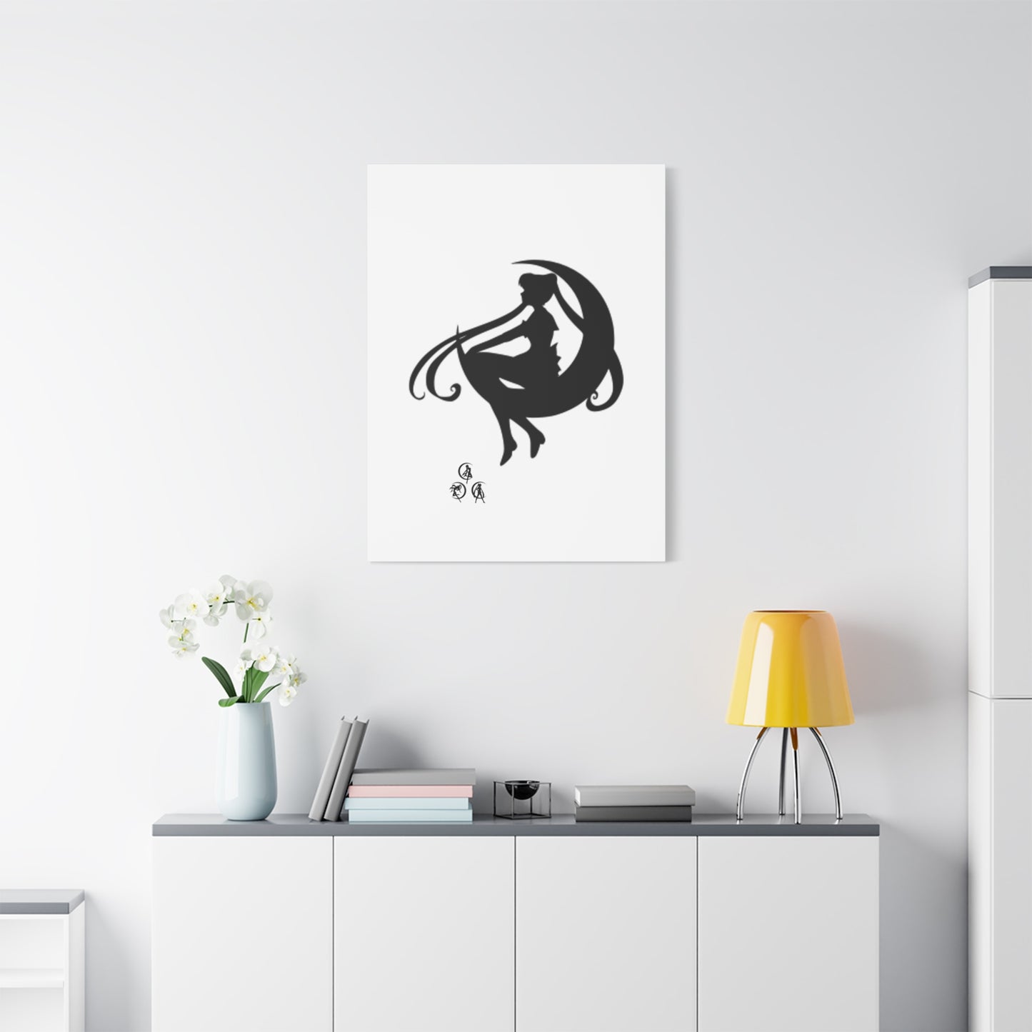 Moonlit Goddess Canvas Art, Modern Wall Decor, Fantasy Home Decor, Boho Aesthetic, Gift for Art Lovers