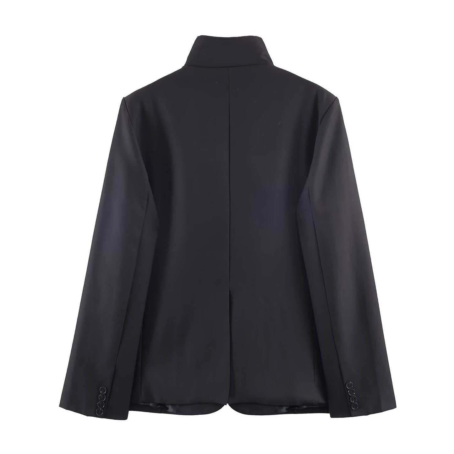 Autumn Winter Stand up Collar Blazer Mid Waist Wide Leg Trousers
