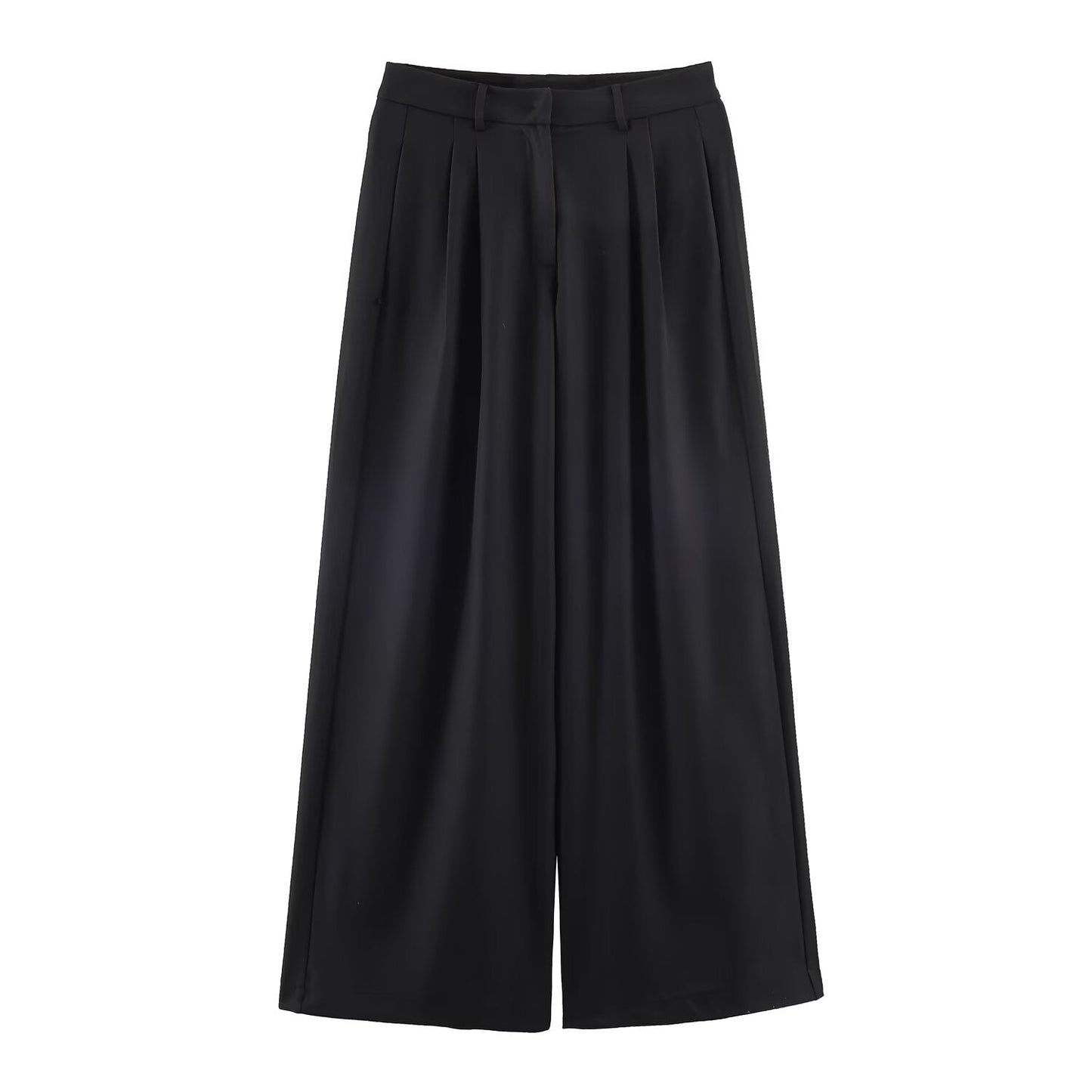 Autumn Winter Stand up Collar Blazer Mid Waist Wide Leg Trousers