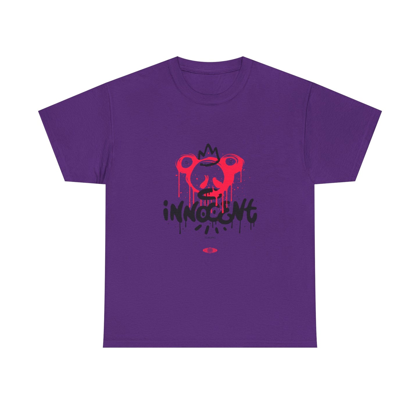 Edgy Graphic Tee: 'Innocent' Design, Urban Fashion, Streetwear, Unisex Cotton T-Shirt, Music Festivals, Casual Wear