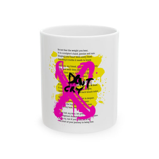 Don't Cry - Motivational Ceramic Mug, Inspirational Poem Quotes Coffee Cup