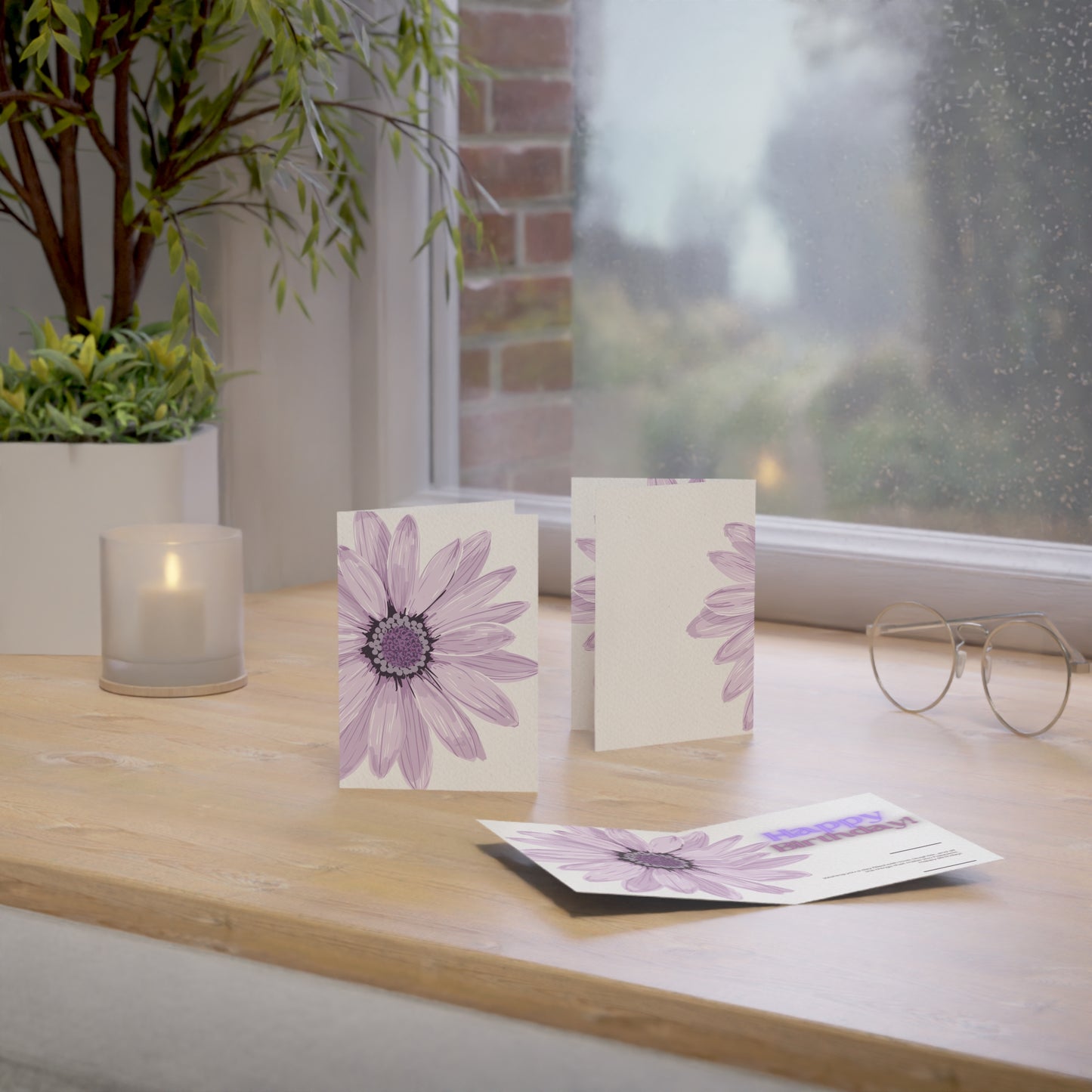 Beautiful Lavender Flower HAPPY BRITHDAY Greeting Cards! (1, 10, 30, and 50pcs)