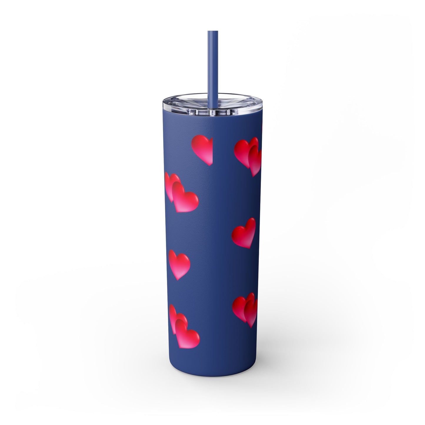 Gepasmaakte Glitter 20oz Dun Tumbler met Pienk Hartpatroon — [Jou Naam Hier]