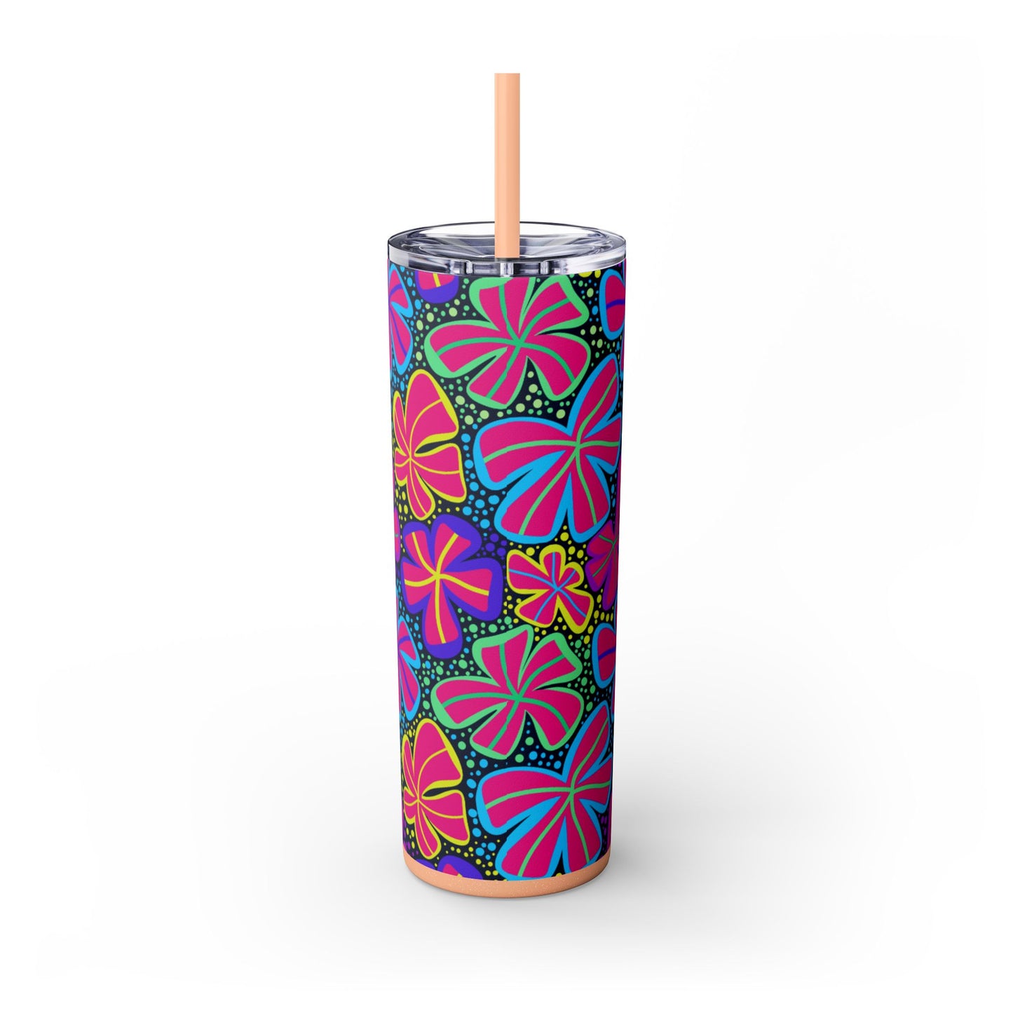 Vibrant Floral Skinny Tumbler, 20oz | Reusable Drink Cup for Home, Office, Road Trips | Fun Gift for Spring, Summer, Birthdays, Garden [...]