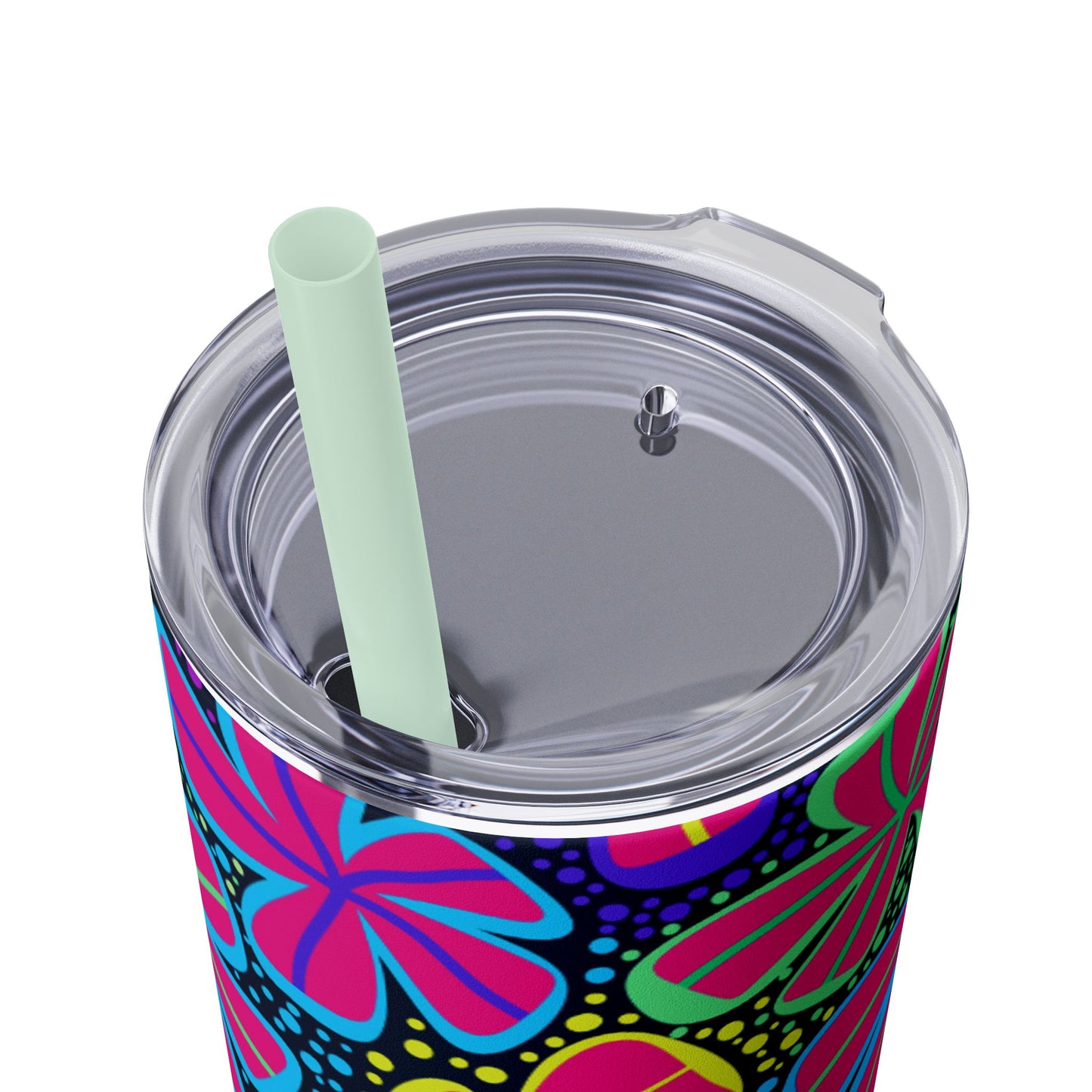 Vibrant Floral Skinny Tumbler, 20oz | Reusable Drink Cup for Home, Office, Road Trips | Fun Gift for Spring, Summer, Birthdays, Garden [...]