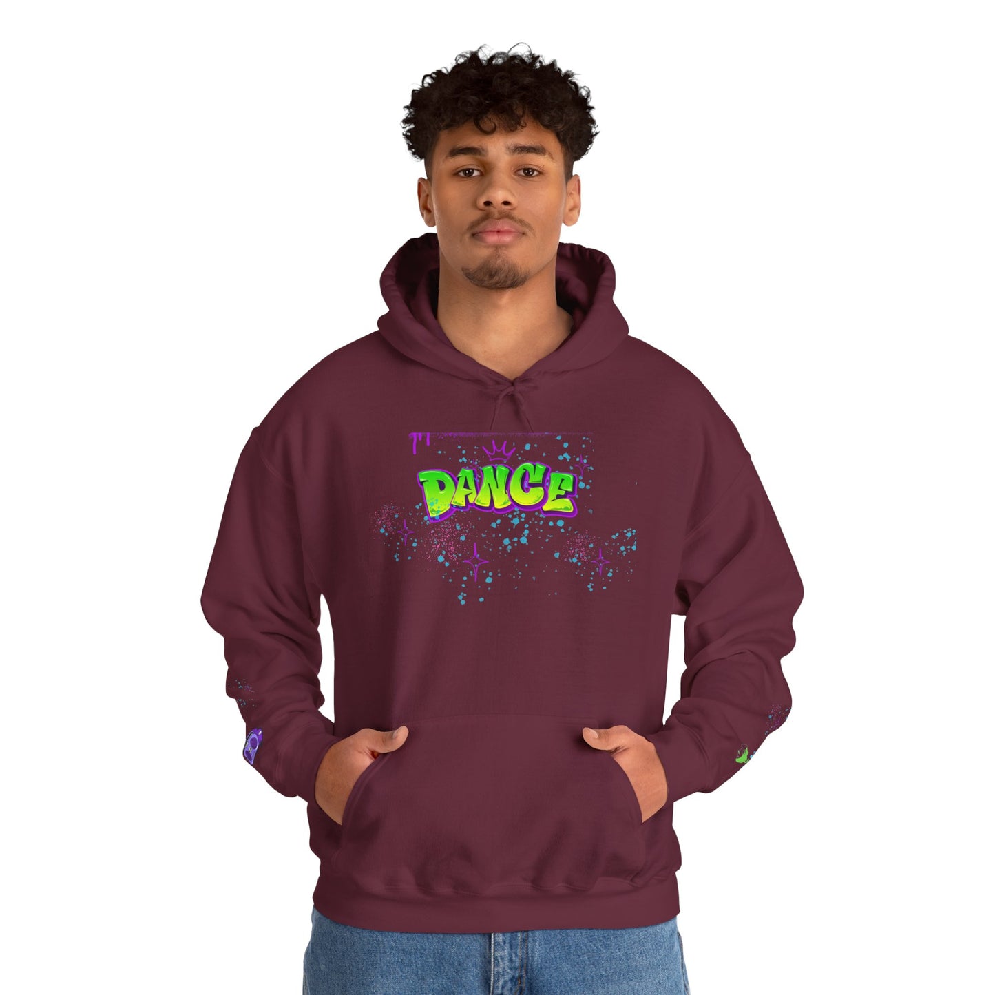 Colorful Dance Hoodie for Creative Spirits, Cozy Unisex Hooded Sweatshirt, Perfect for Parties, Dance Classes, Gifts