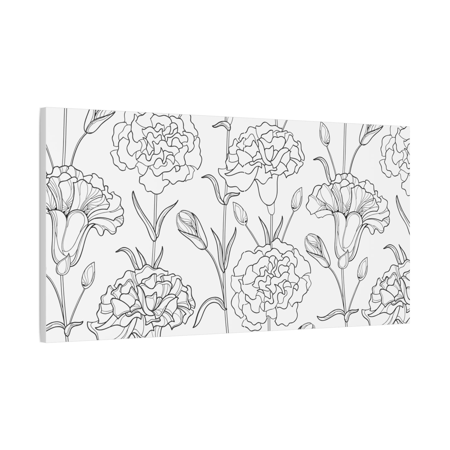 Floral Canvas Art, Stretched Wall Decor, Home Gift, Botanical Print, Modern Design, Matte Finish