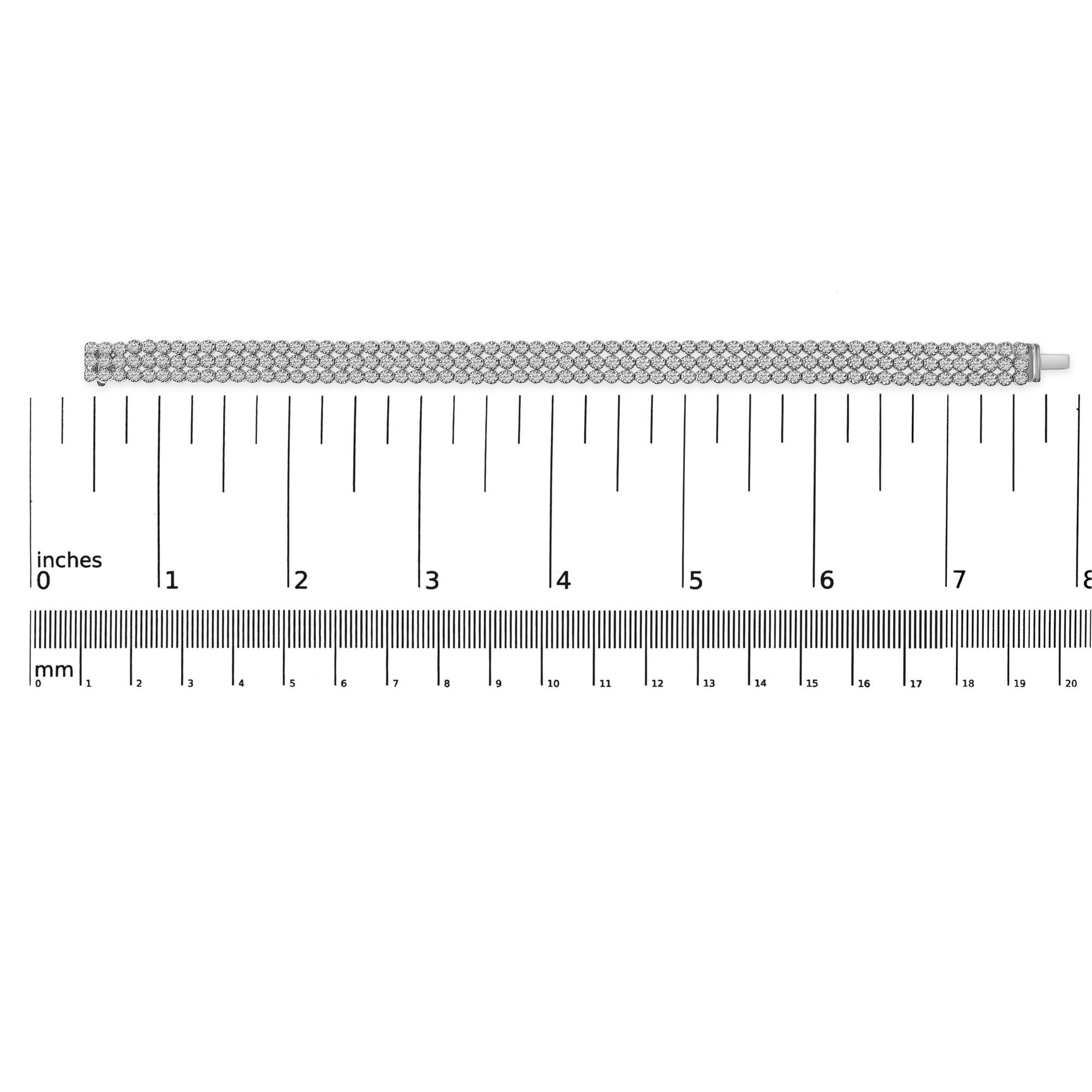 18K White Gold 5.00 Cttw Natural Diamond 3 Row Link Tennis Bracelet (G-H Color, VS1-VS2 Clarity) - 7.25" Inches-4