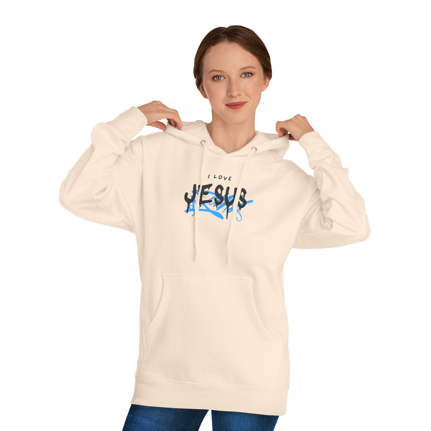 I Love Jesus Unisex Hooded Sweatshirt - Faithful Inspirational Apparel