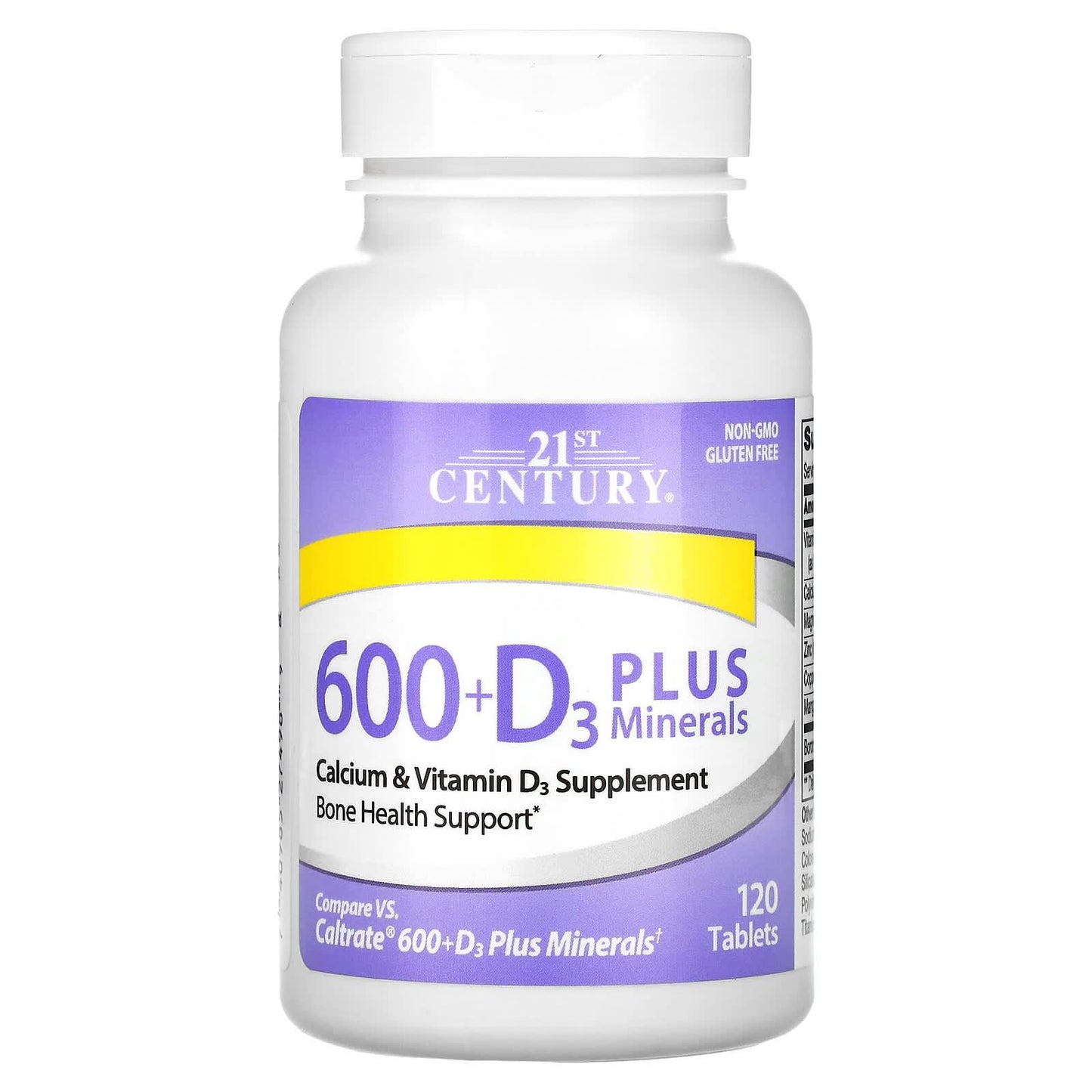 21st Century Calcium 600 D3  Min Tablet 120 Ct