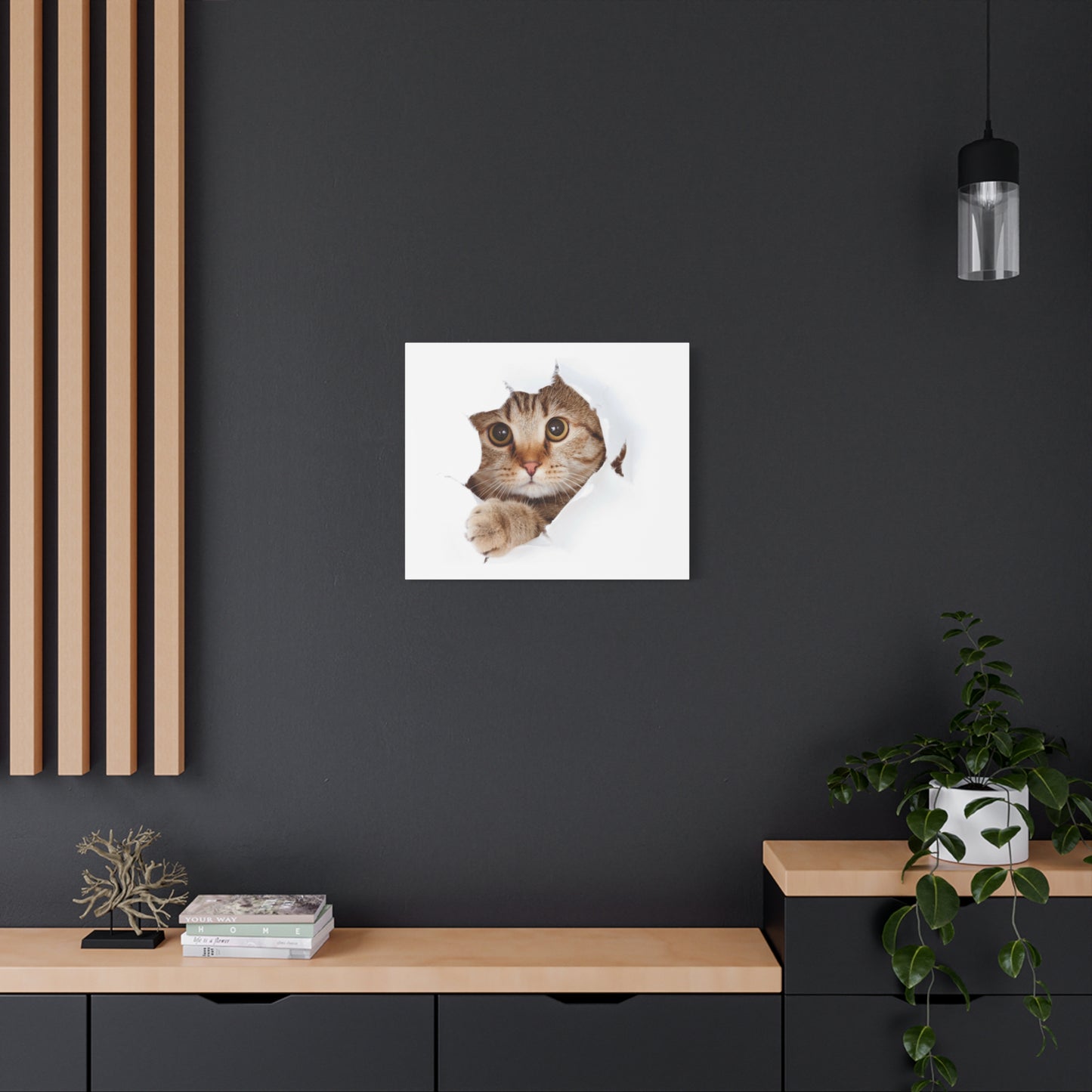 Whimsical Cat Canvas Art, Playful Decor for Cat Lovers, Home Wall Art, Pet-Themed Gift, Cute Cat Wall Art, Cat Lover's Decoration