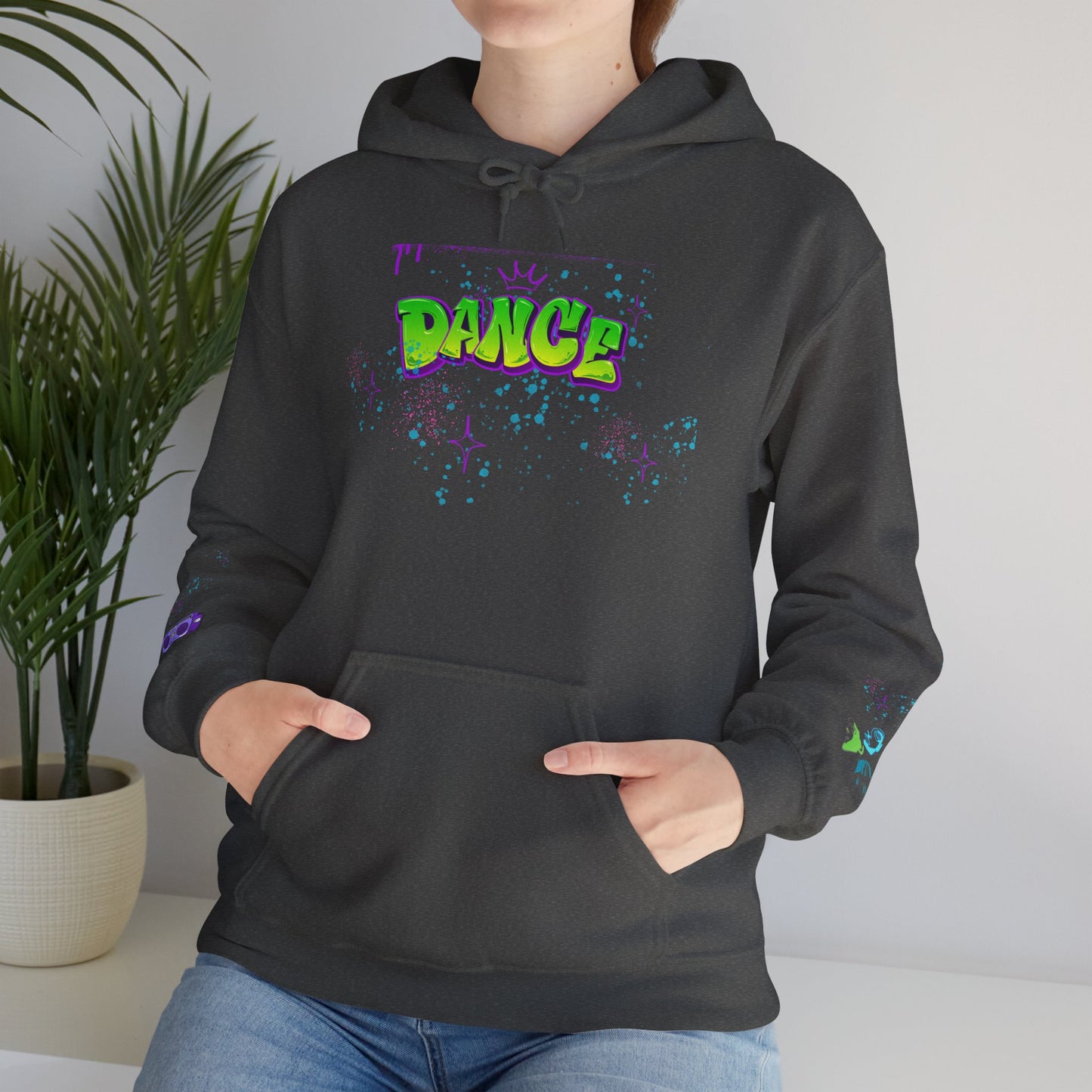 Colorful Dance Hoodie for Creative Spirits, Cozy Unisex Hooded Sweatshirt, Perfect for Parties, Dance Classes, Gifts