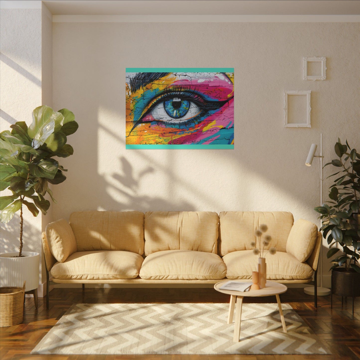 Colorful Eye Street Art Matte Canvas Print