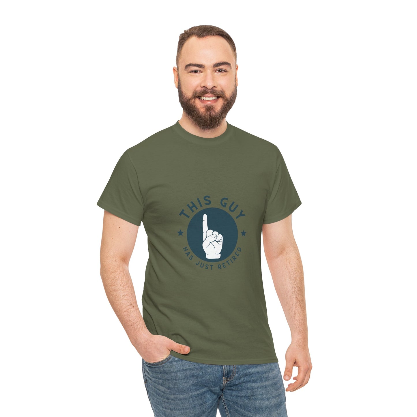 This Guy Has Just Retired Retirement Celebration Unisex Heavy Cotton Tee | Funny Gift for Retirees, Casual Wear, Retirement Party, Humor Shirt, Comfy Gift Idea