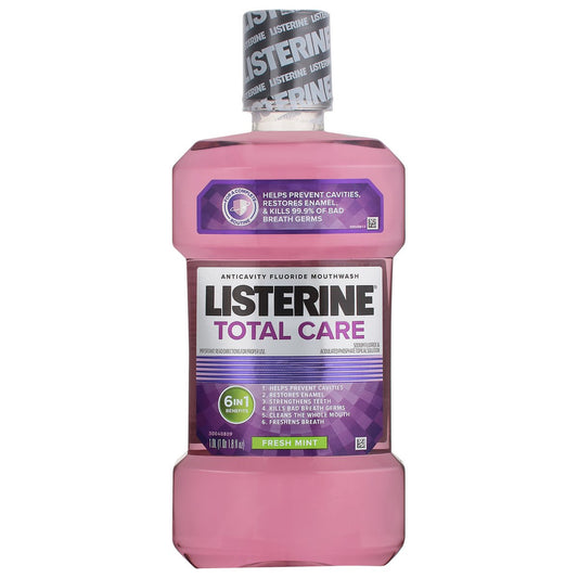 Listerine Total Care Mouthwash, Anticavity, Fluoride, Fresh Mint 1.0 L