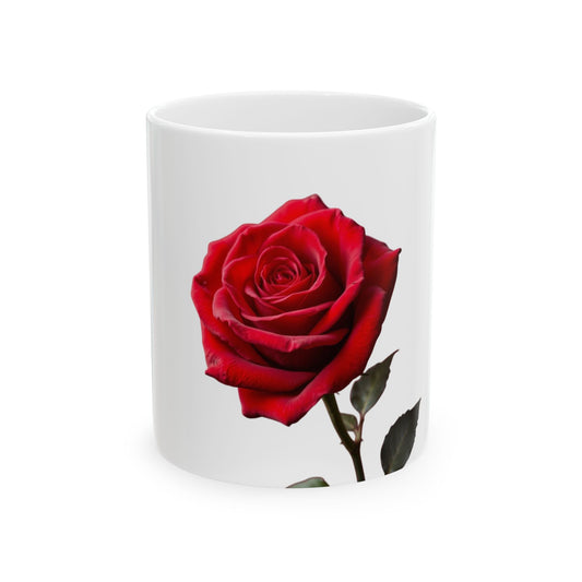 Elegant Red Rose Ceramic Mug - Perfect Gift for Floral Lovers, Coffee or Tea Drinkers, Home Decor, Valentine’s Day, Mother’s Day