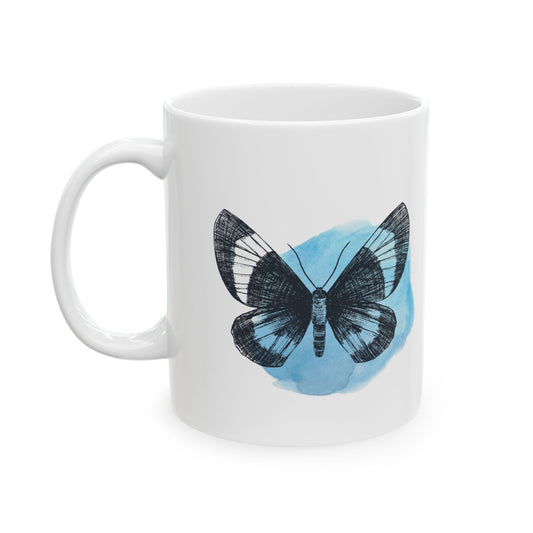 Blue Butterfly Art Ceramic Mug | Cute Coffee Cup, Gift for Nature Lovers, Home Decor, Perfect for Birthdays & Holidays
