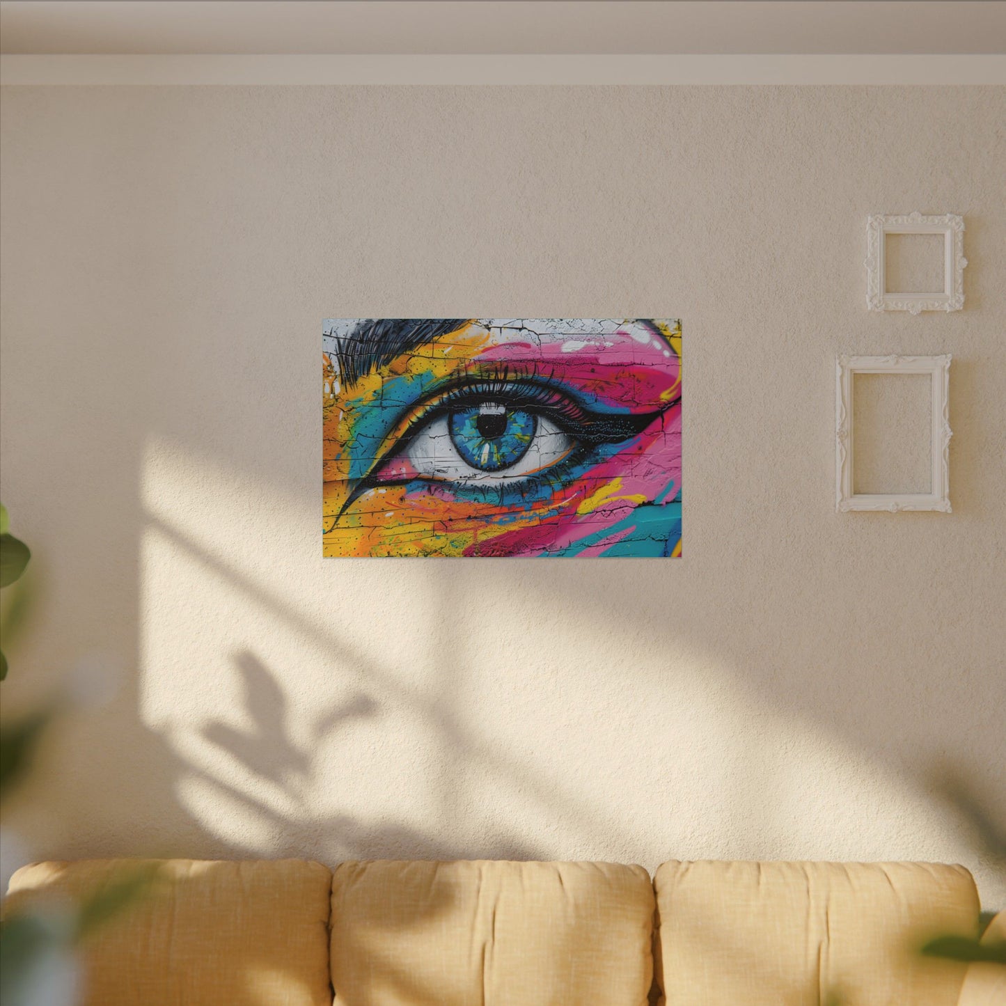 Colorful Eye Street Art Matte Canvas Print