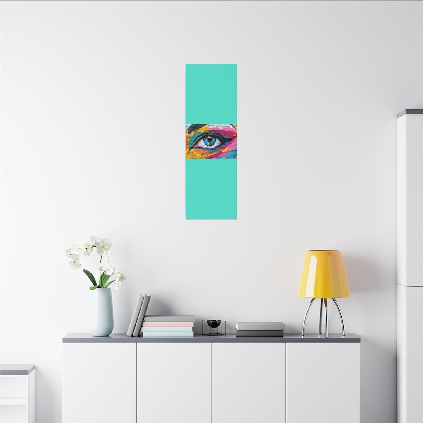 Colorful Eye Street Art Matte Canvas Print