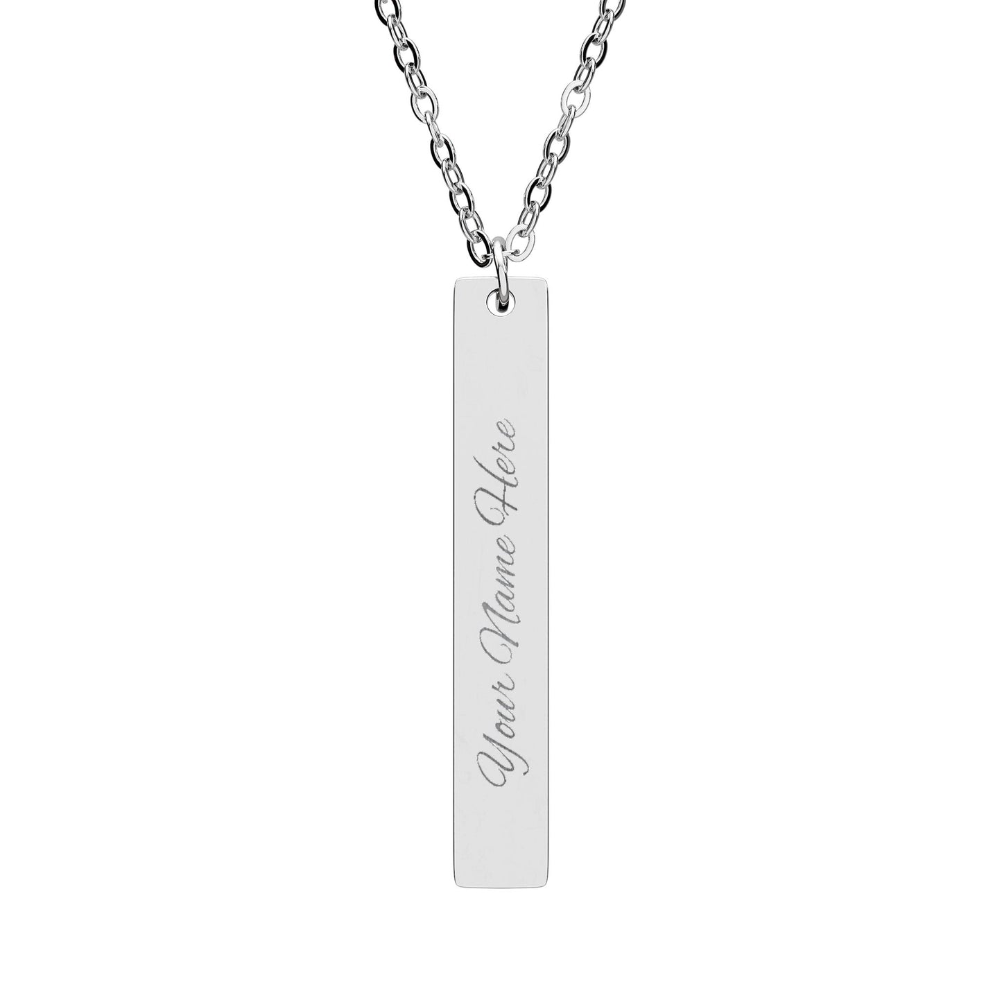 Personalized Vertical Bar Necklace, Engraved Jewelry, Name Necklace, Custom Gift for Her, Birthday, Anniversary, Meaningful Keepsake
