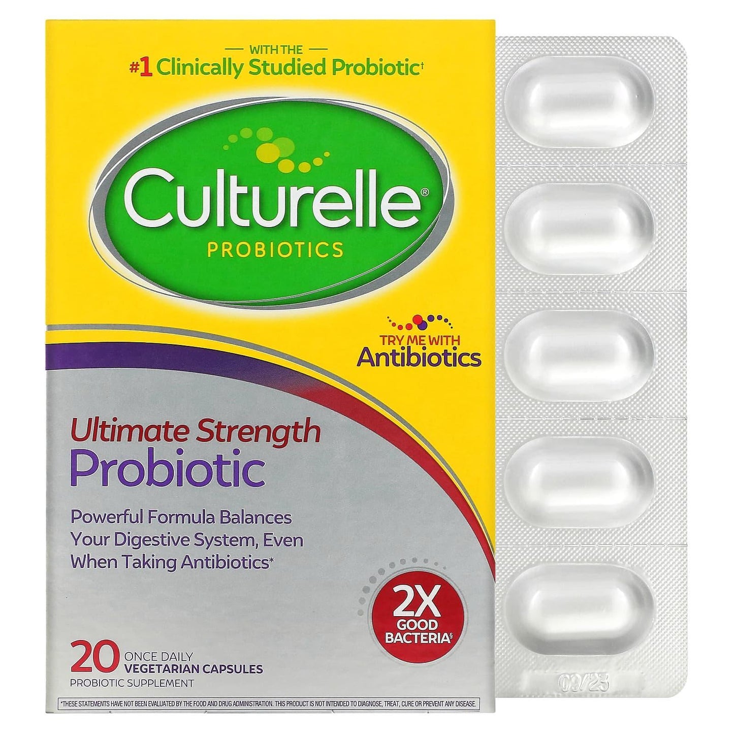 Culturelle Digestive Health Probiotic Capsules Extra Strength 20 ct