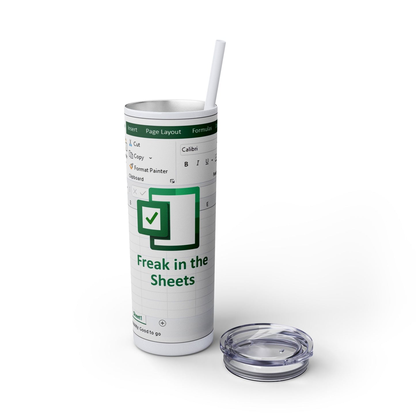 Freak in the Sheets Spreadsheet Themed Tumbler, 20oz Gift for Students, Accountants, Office Humor, Funny Drinkware
