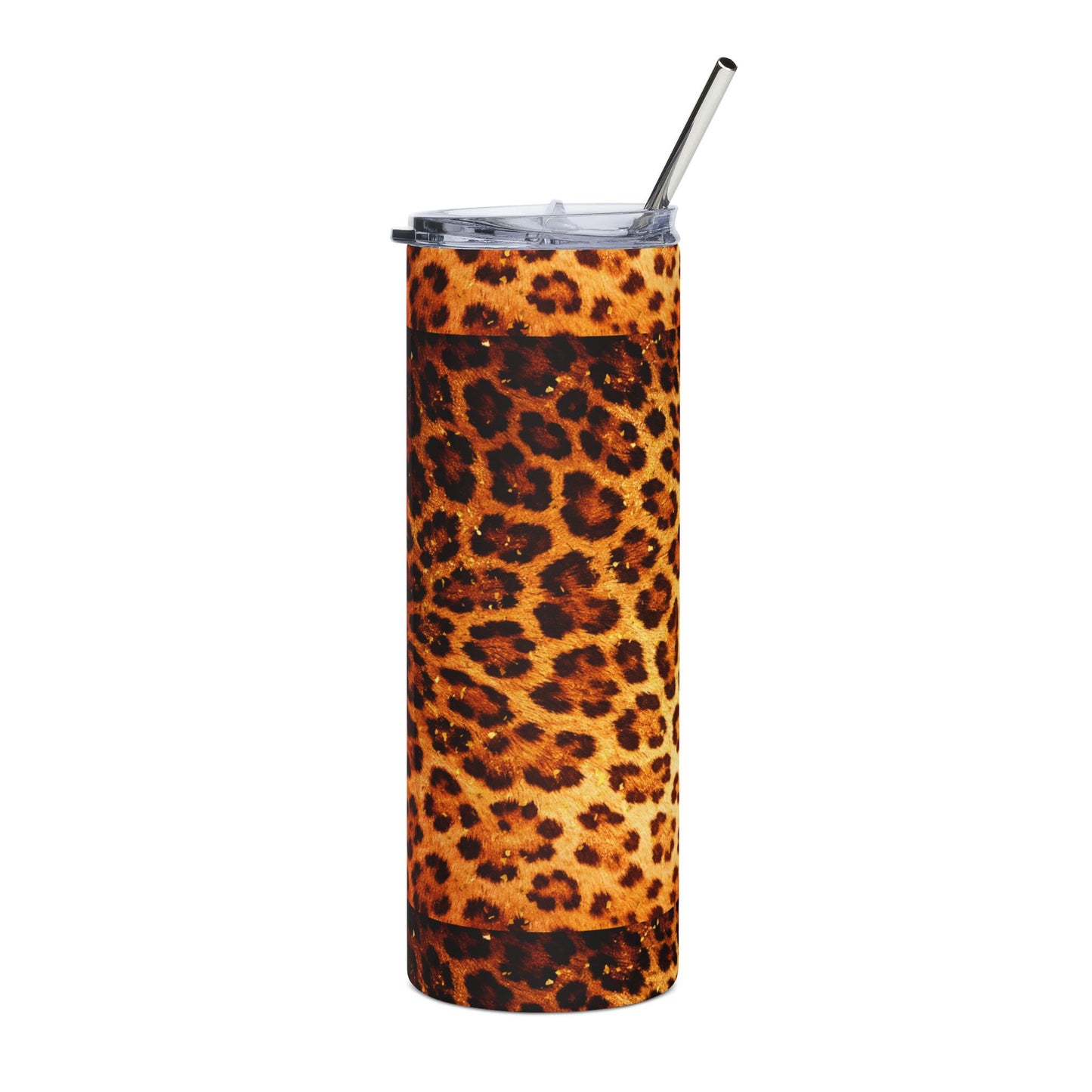 Leopard Print Skinny Tumbler | 20oz Stainless Steel Travel Cup