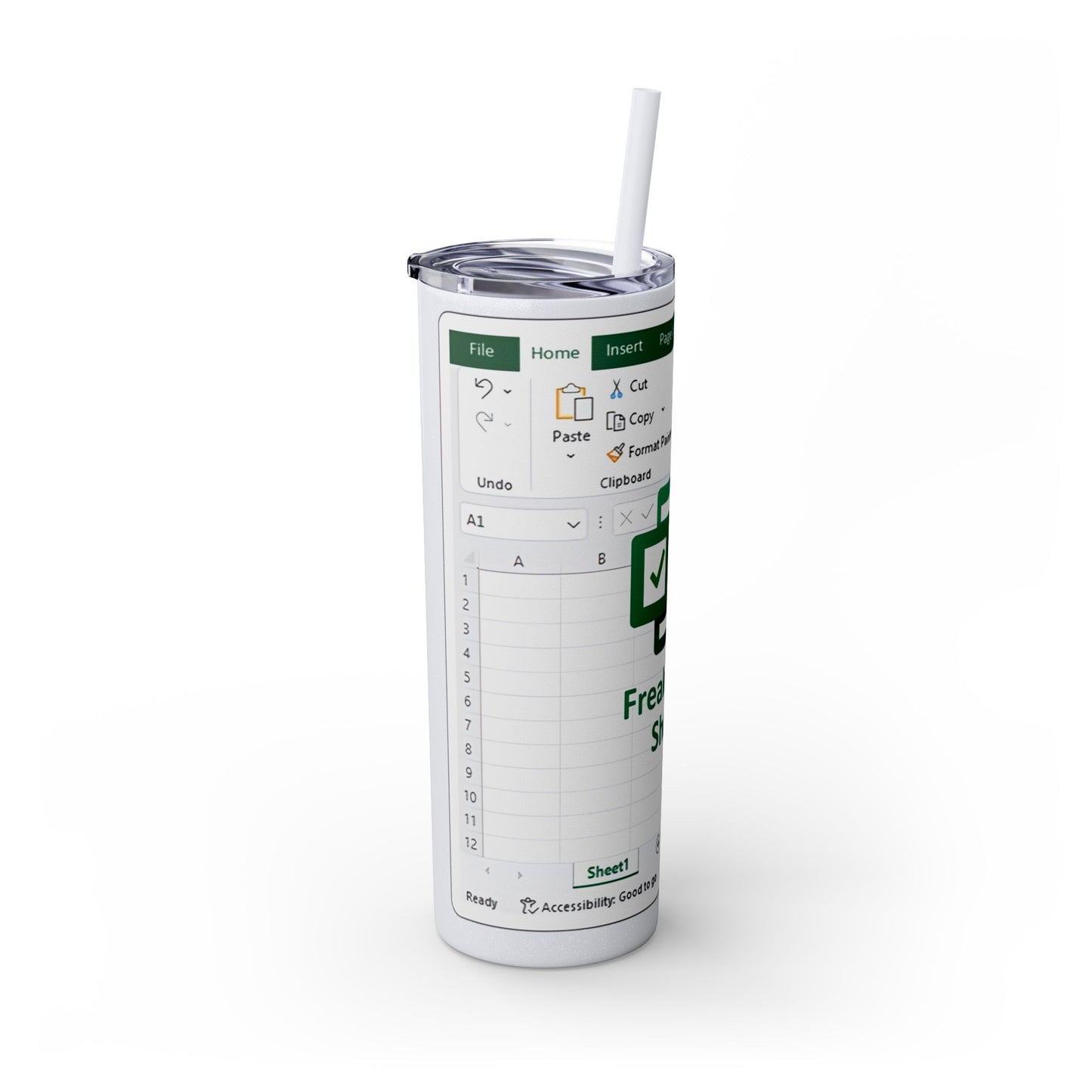 Freak in the Sheets Spreadsheet Themed Tumbler, 20oz Gift for Students, Accountants, Office Humor, Funny Drinkware